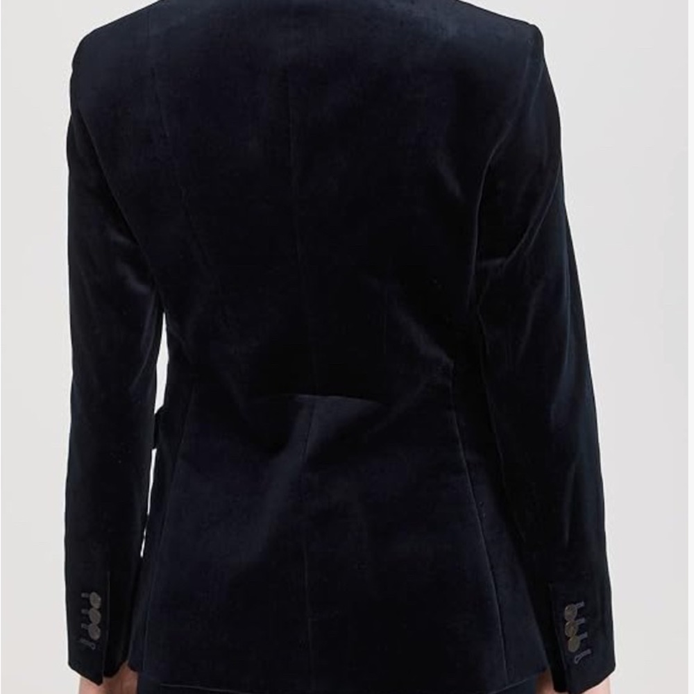 Theory Black Velvet Blazer with Notched Lapels - Picture 2 of 5